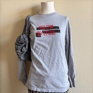 Volcom Oversized Gray Longsleeve Shirt Y2K Skate MENS SIZE MEDIUM